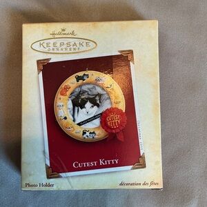 Hallmark Red and Cream Kitty Ornament